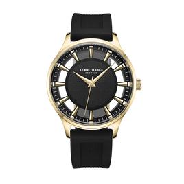 Mens Kenneth Cole® Gold-Tone Cut-Out Dial Watch - KCWGM2270804