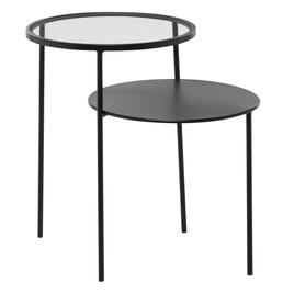 9th & Pike(R) Round Glass And Metal Layered Accent Table - Set Of 2