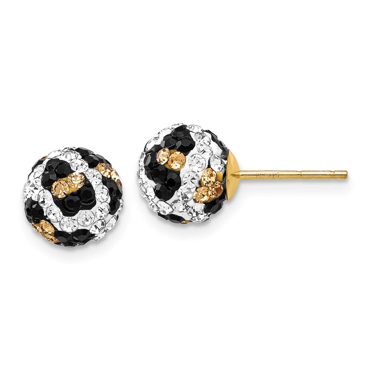 Gold Classics(tm) 8mm Leopard Crystal Stud Earrings