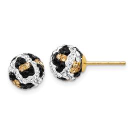 Gold Classics(tm) 8mm Leopard Crystal Stud Earrings