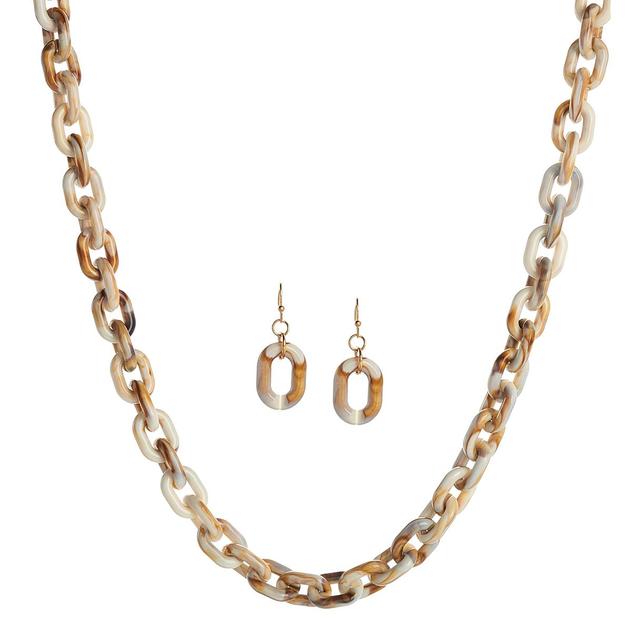 Ashley Cooper™ Resin Rope Chain Ivory Necklace & Earrings Set