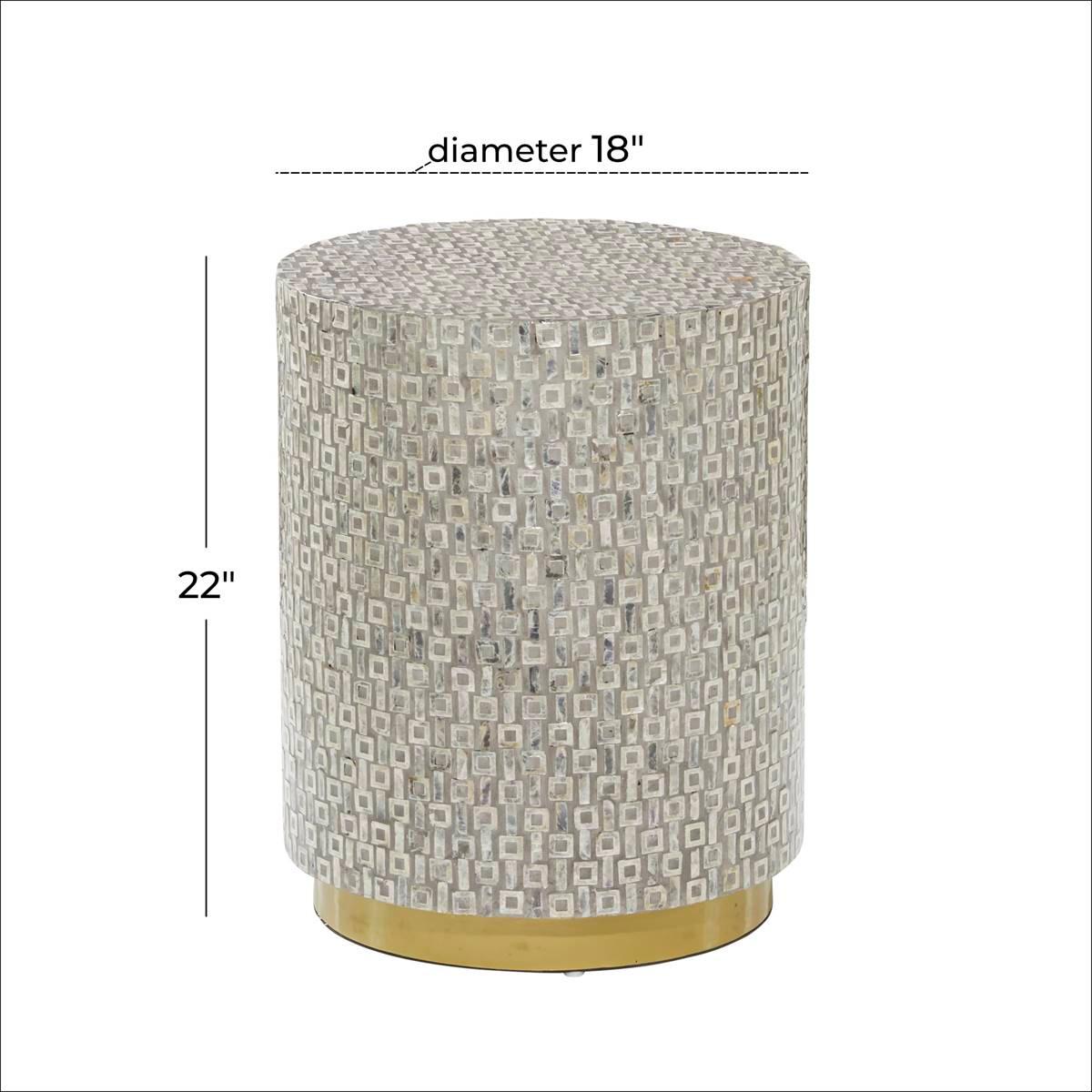 9th & Pike® Grey Mother of Pearl Contemporary Accent Table
