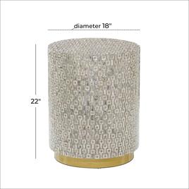 9th & Pike® Grey Mother of Pearl Contemporary Accent Table