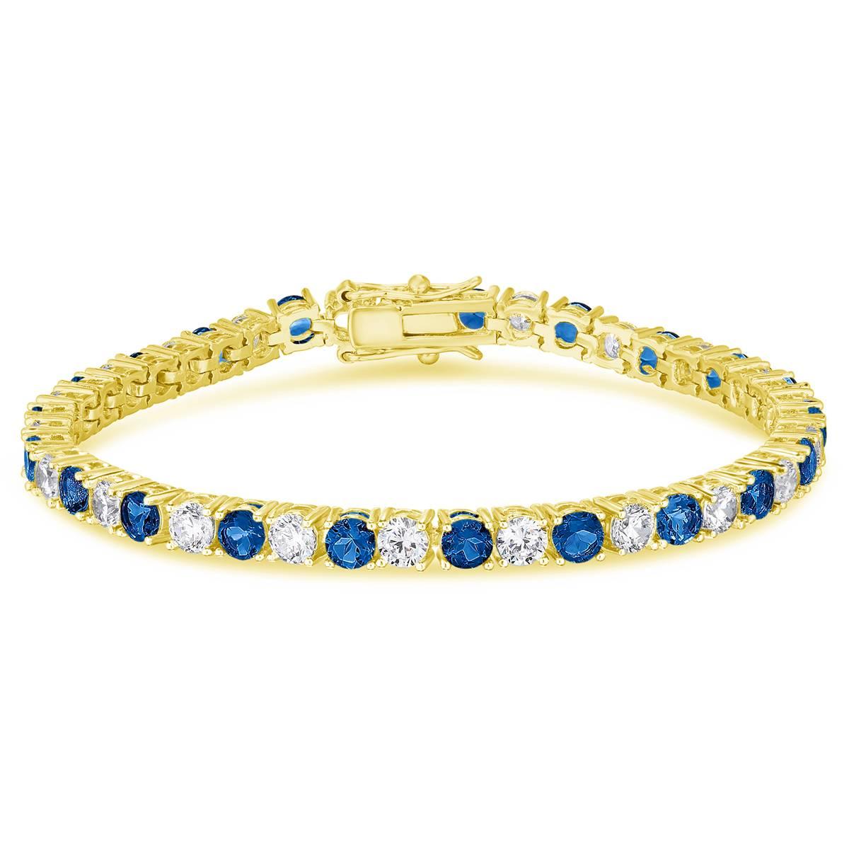 Gianni Argento Lab Grown Sapphire Round Tennis Bracelet