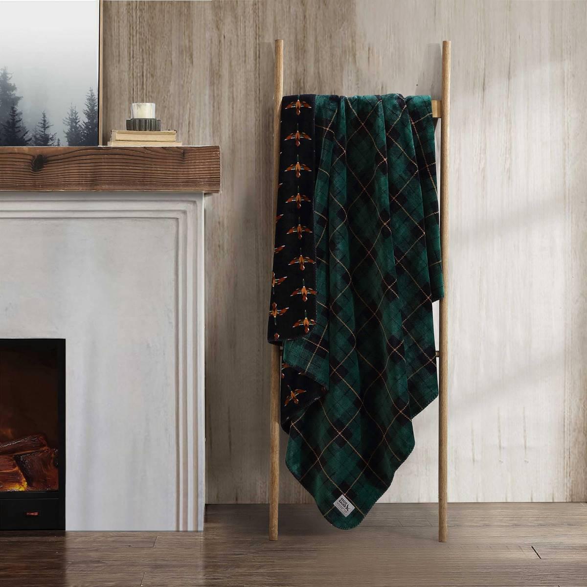Eddie Bauer Capitol Hill Plush-Fleece Reversible Throw