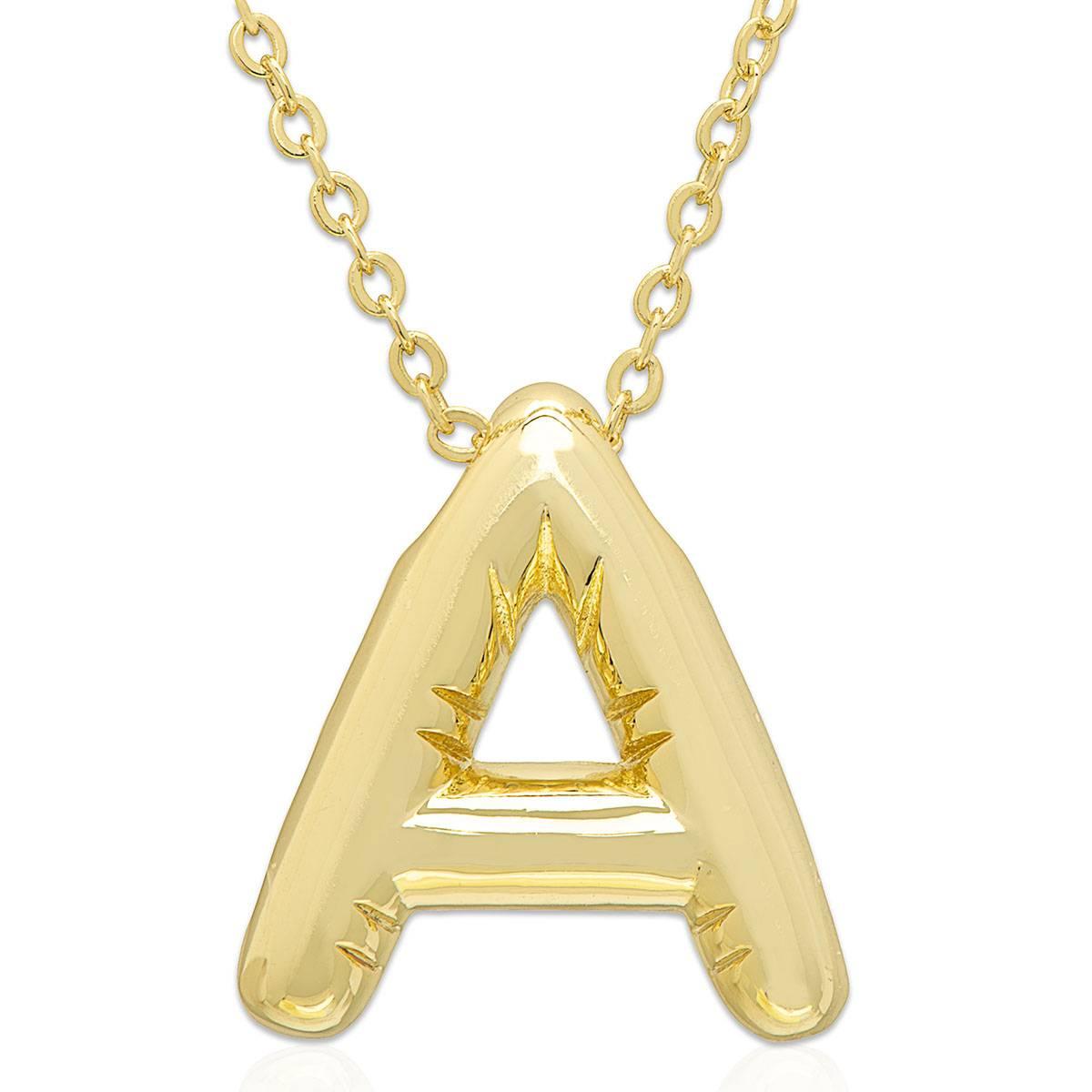 Plain Puff Initial A Pendant