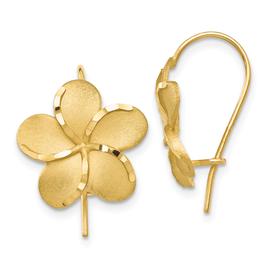 Gold Classics(tm) 14kt. Gold Plumeria French Wire Drop Earrings