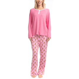 Womens Goodnight Kiss Cherry & Merry Gingerbread Pajama Set