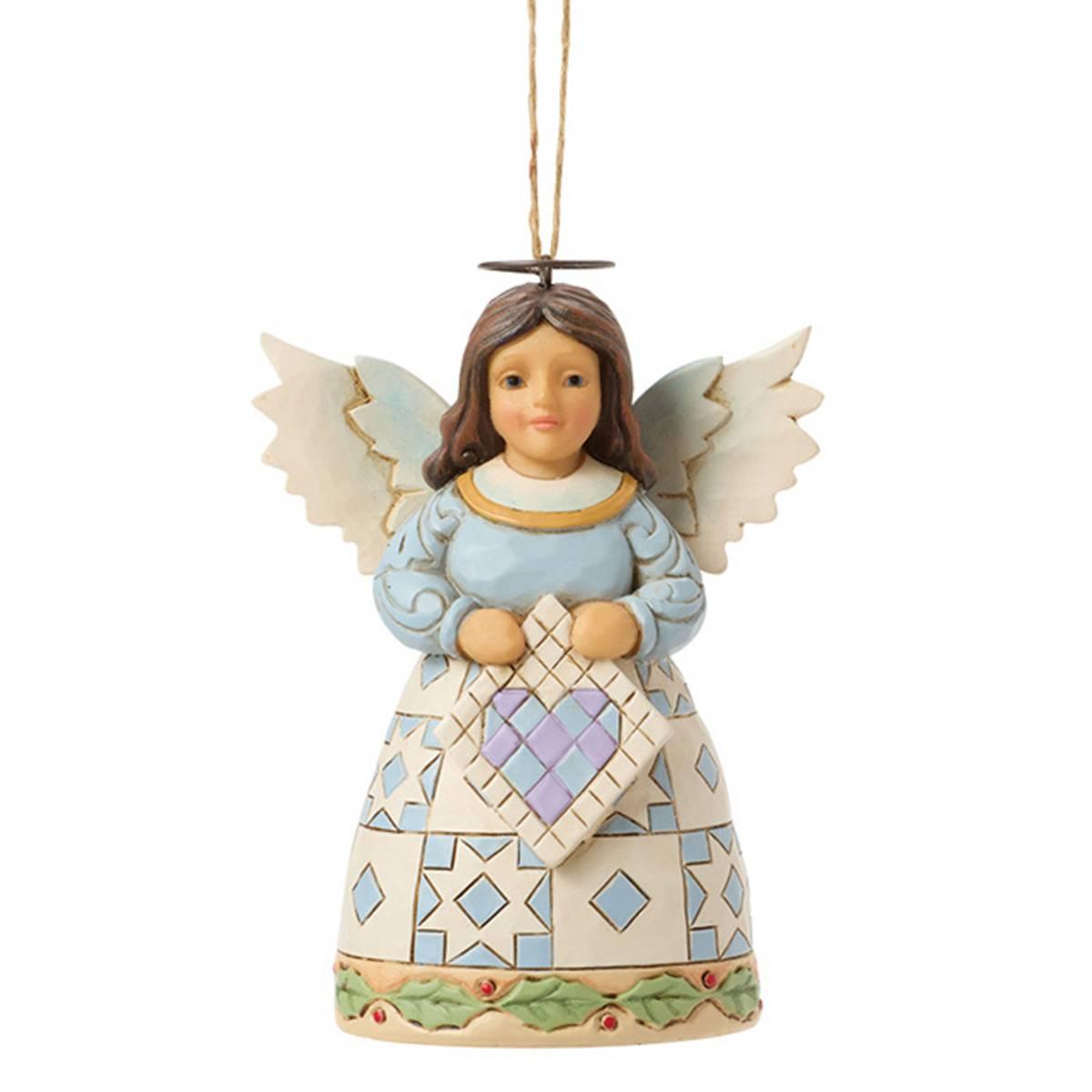 Jim Shore Quilt Angel Hanging Christmas Ornament