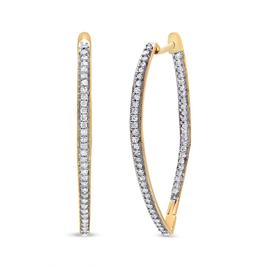Haus of Brilliance 10kt. Yellow Gold Diamond Hoop Earrings