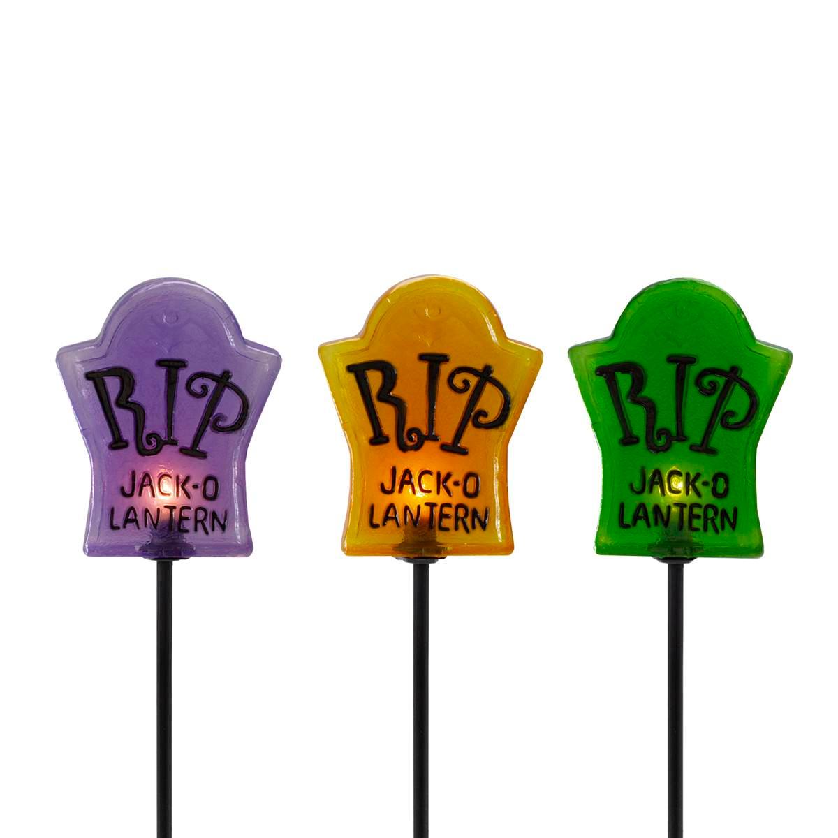 Northlight Seasonal Set of 3 Tombstone Halloween Pathway Markers