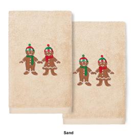 Linum Home Textiles Embroidered Gingerbread Hand Towels