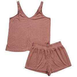 Womens Nicole Miller Knotted Knit Gauze Tank Pajamas Set