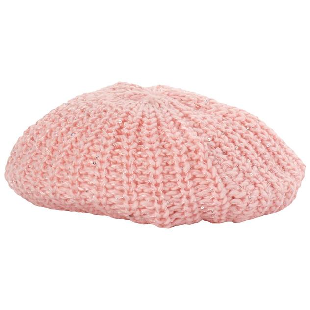 Womens Steve Madden Lurex Knit Sequin Beret