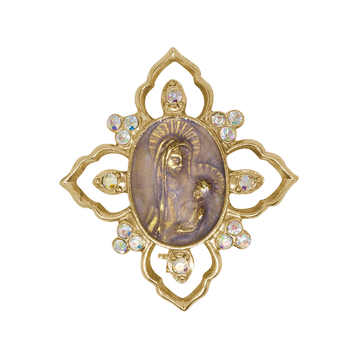 Symbols of Faith 14kt. Gold Dipped Mary & Child Pin