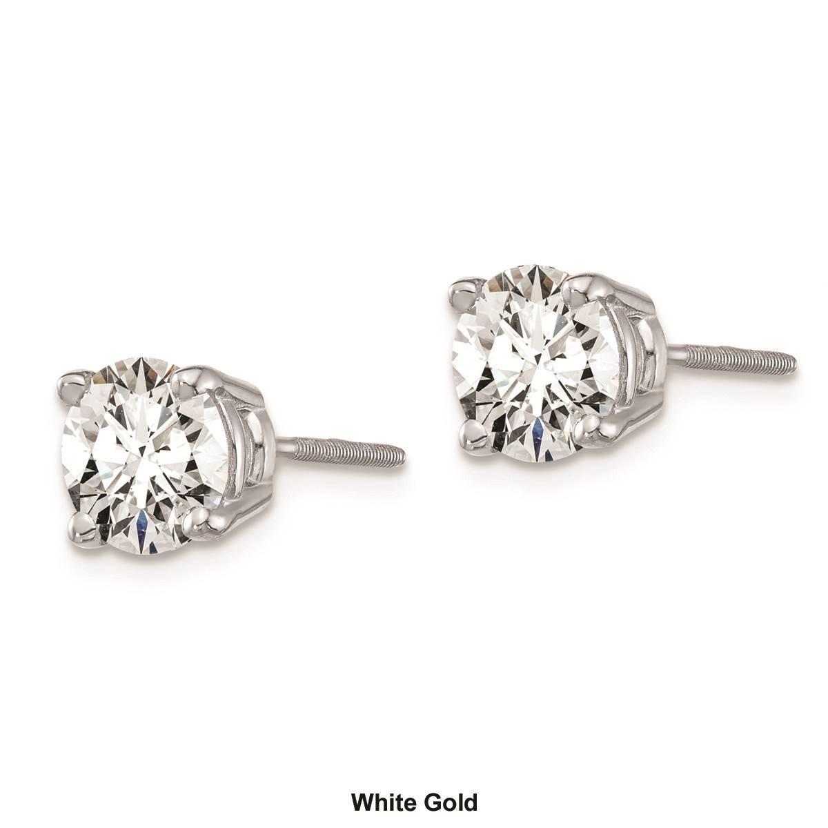 Pure Fire 14kt. Gold 2ctw. 4-Prong Diamond Screw-Back Earrings