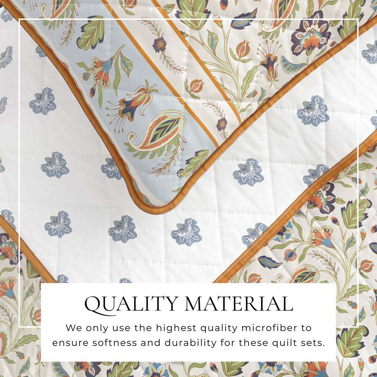 FreshFolds Indira 3pc. Reversible Floral Bordered Quilt Set