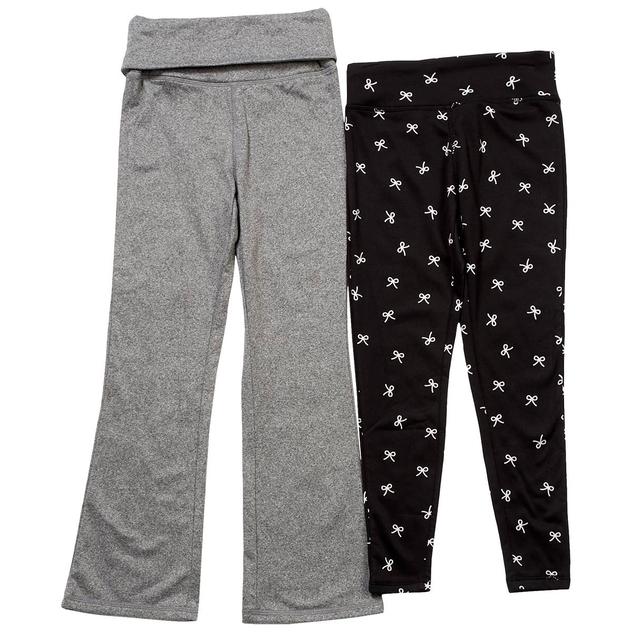 Girls (7-16) No Comment 2pk. Bow Marled Flare & Straight Leggings