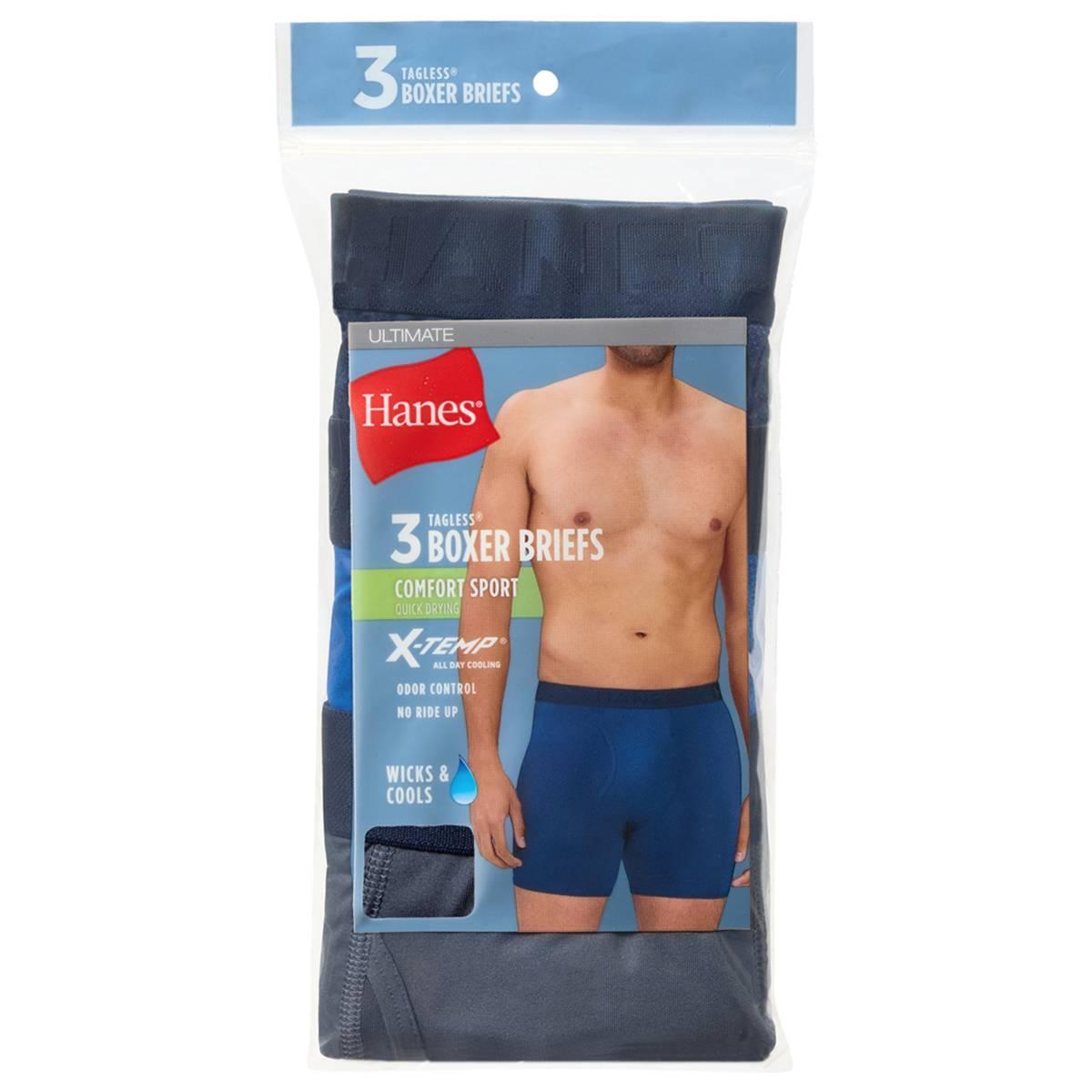 Hanes Ultimate® Comfort 3pk. Boxer Briefs - Blue/Grey