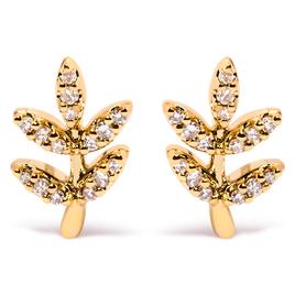 Haus of Brilliance 10kt. Gold 1/10ctw. Diamond Branch Earrings