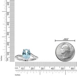 Gemminded 10x8mm Oval Created Aquamarine & 0.01ctw. Diamond Ring