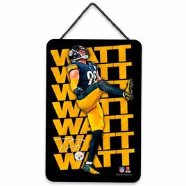 Open Road Steelers #90 TJ Watt Hanging Wood Sign