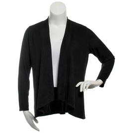 Womens Notations Long Sleeve Solid Hacci Open Cardigan