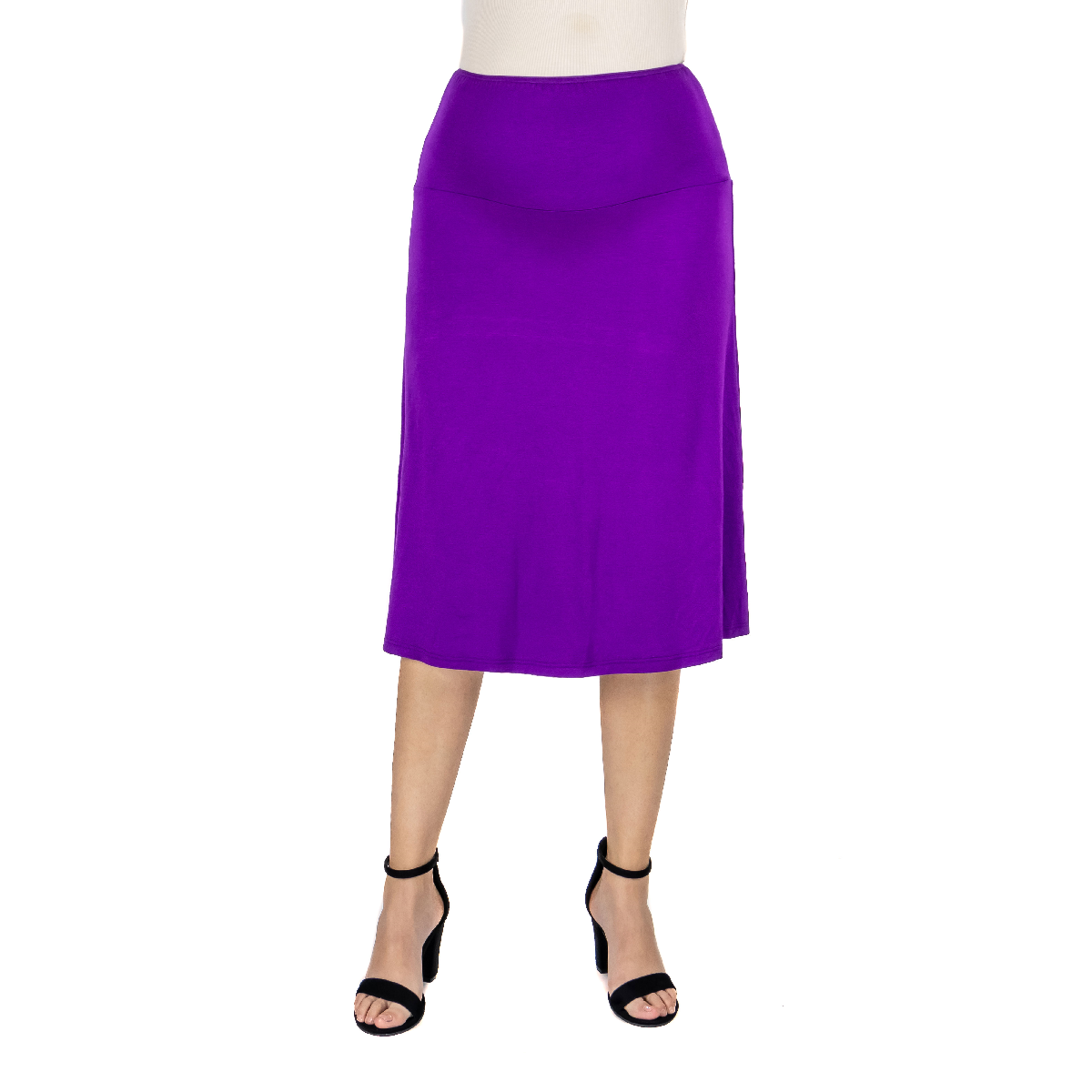 Womens 24/7 Comfort Apparel A-Line Elastic Waist Maternity Skirt