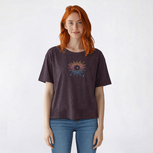 Juniors Plus Attitude Not Included Embroidery Discharge Print Top
