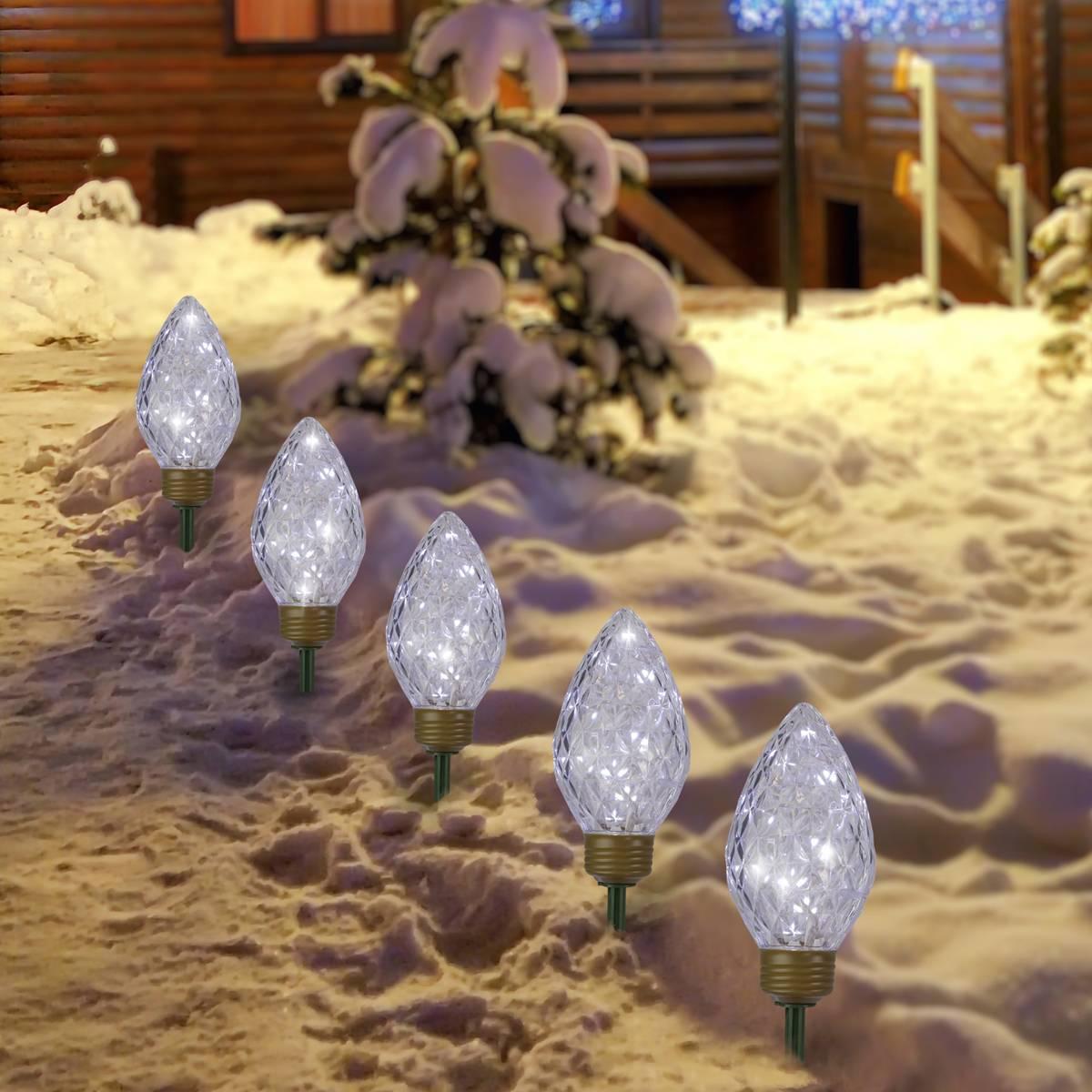 Northlight 8ft. LED C9 Style Christmas Pathway Lawn Stakes