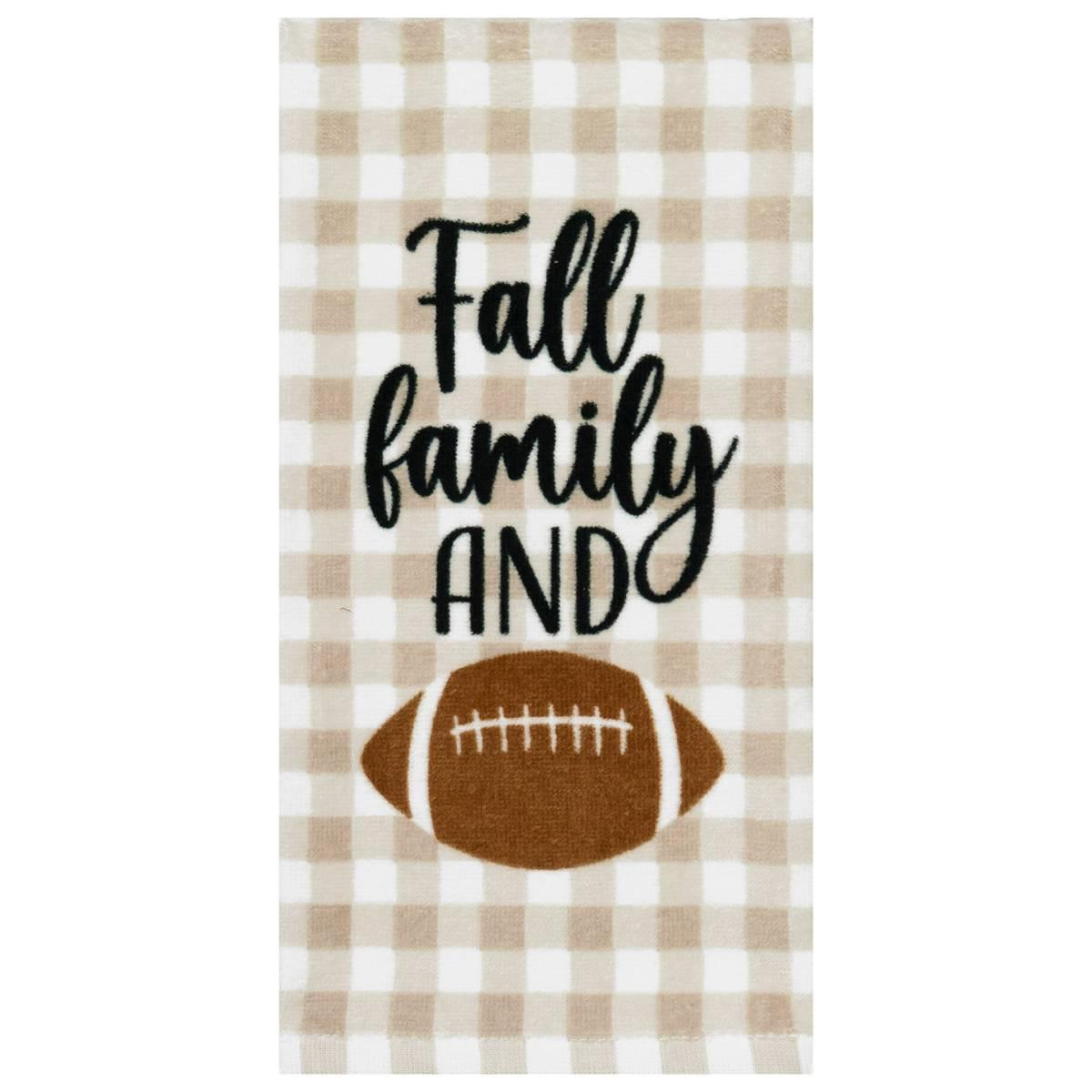 Fall Family Check Fiber Reactive Kitchen Towel