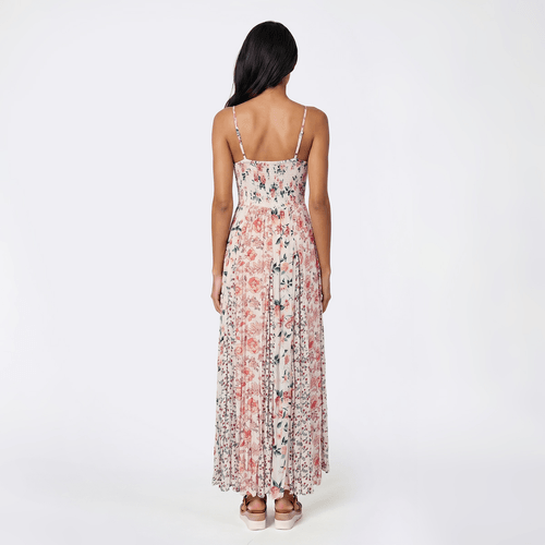 Juniors Angie Twist Front Key Hole Floral Maxi Dress