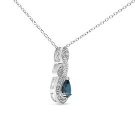 Haus of Brilliance Sterling Silver Blue Sapphire Pendant