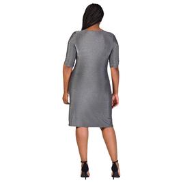 Plus Size 24/7 Comfort Apparel Shimmer Bodycon Mini Party Dress