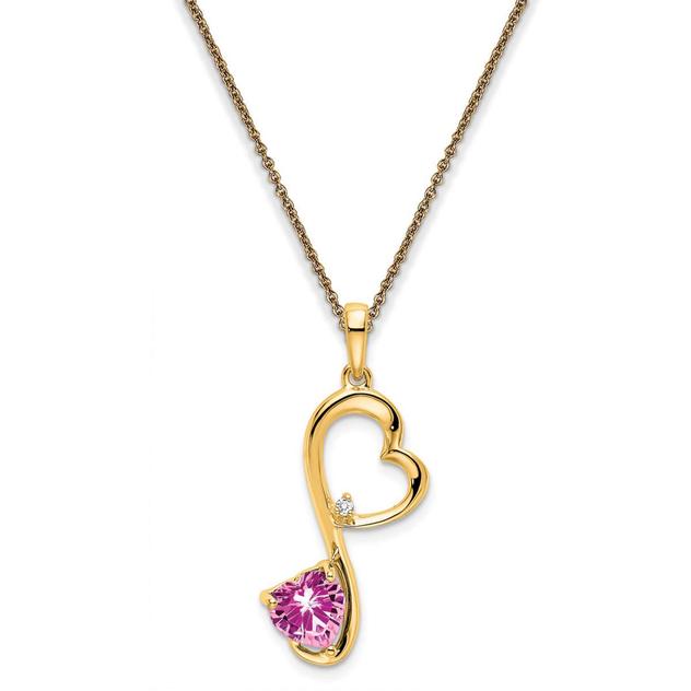 Gemstone Classics™ 14kt. Gold Heart Sapphire Pendant Necklace