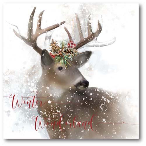 Courtside Market Winter Wonderland Deer Wrapped Canvas Wall Art