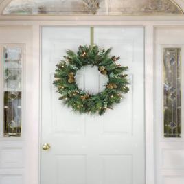 National Tree 24in. North Conway Wreath w/ 50 Clear Lights