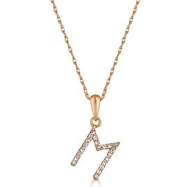 Diamond Classics(tm) 14kt. Rose Gold Initial M Letter Necklace