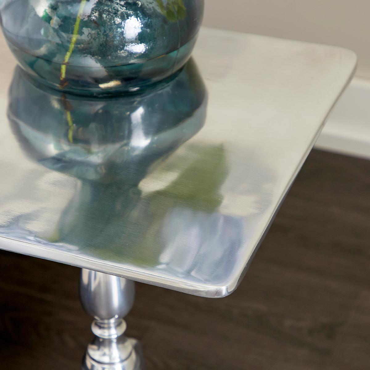 9th & Pike® Silver Aluminum Tapered Accent Table