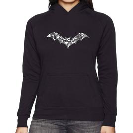 Plus Size LA Pop Art Bat Pics Word Art Hooded Sweatshirt