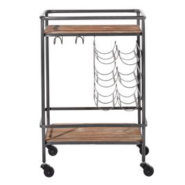 9th & Pike® Chinese Fir And Metal Industrial Bar Cart