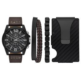 Mens Folio Watch Bracelet &amp; Card Holder Set - FMDFL6049