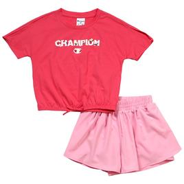 Girls (4-6x) Champion® Cinched Logo Tee & Flutter Shorts Set