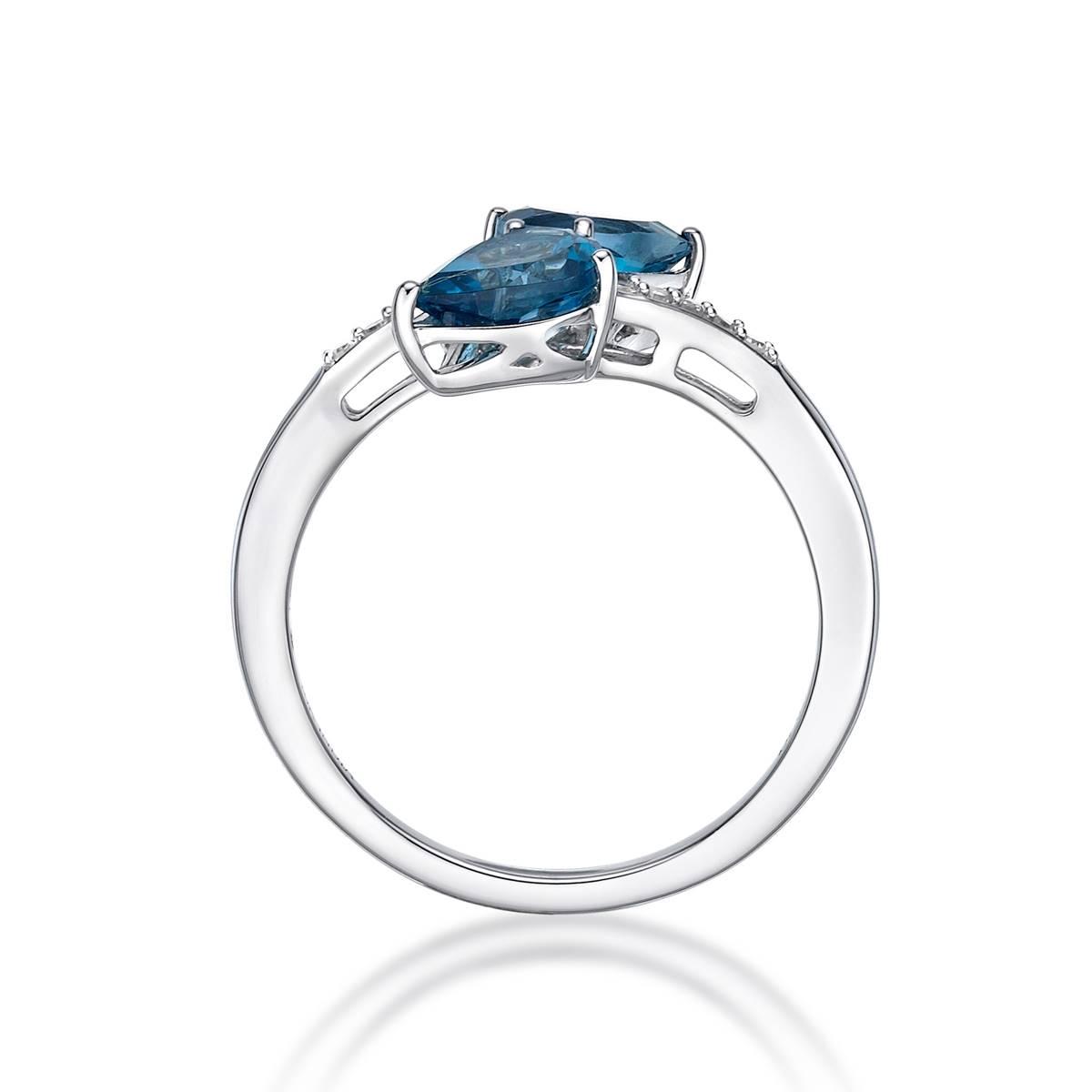 10kt. White Gold 2-Stone London Blue Topaz Ring