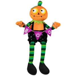 Northlight Sitting Plush Jack o Lantern Halloween Figure - 14in.