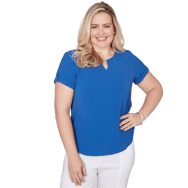 Womens Alfred Dunner The Royal Treatment Keyhole Neck Blouse