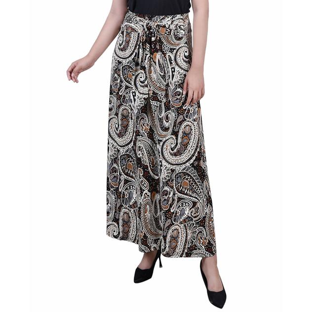 Petite NY Collection Tie Waist Large Paisley Maxi Skirt