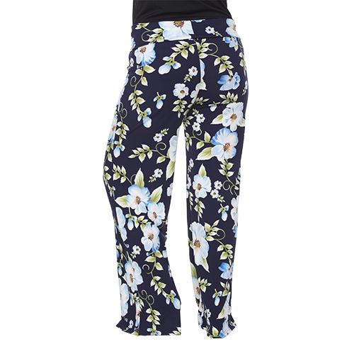 Plus Size White Mark Floral Print Palazzo Pants