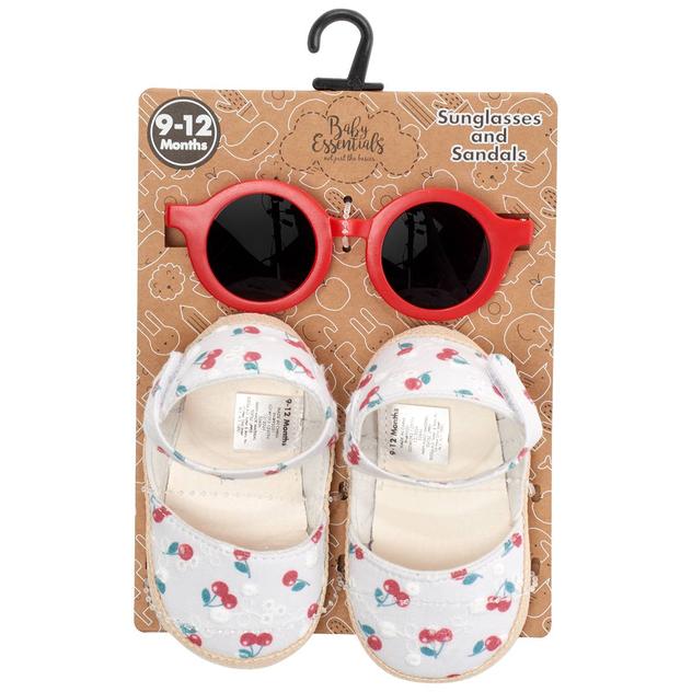 Baby Girl (3-12M) Baby Essentials® Cherry Sandals/Sunglasses Set