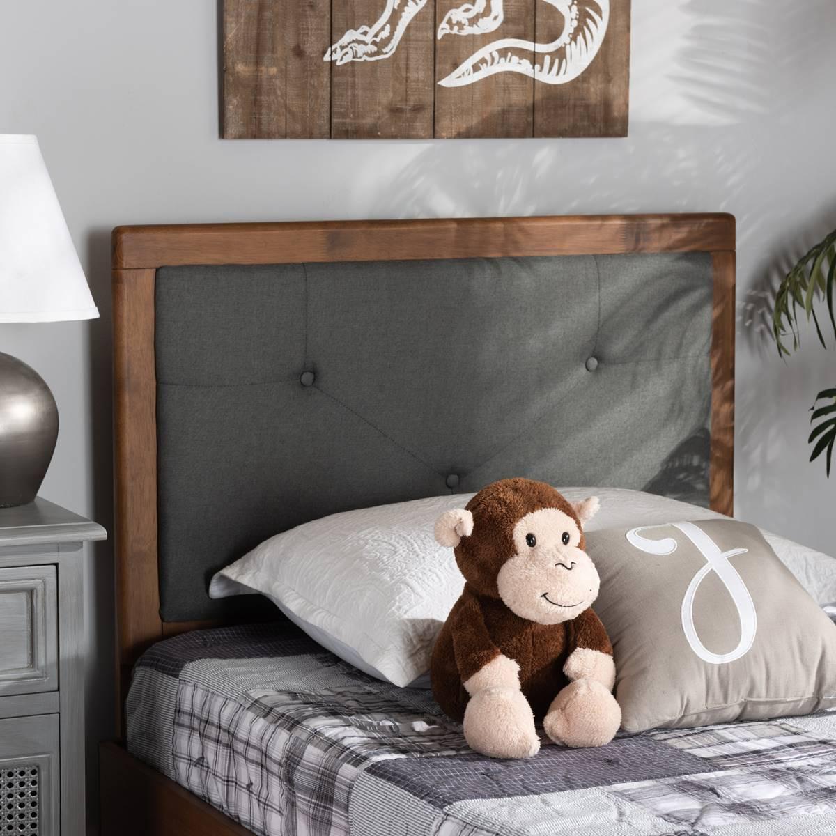 Baxton Studio Abner Modern Fabric & Wood Twin Size Headboard
